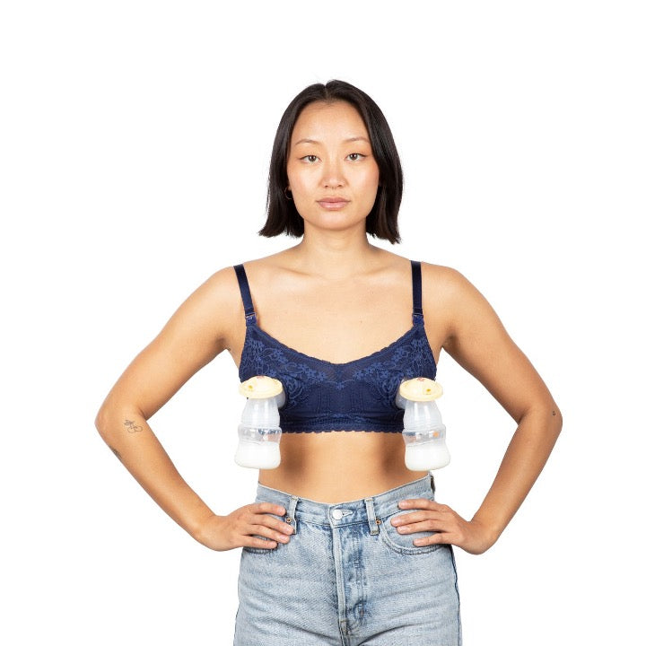 Mom's Freedom Bundle: Idaho Jones Aine Pumping Bra (Tan, XL) + Moxi  Portable Breast Pump